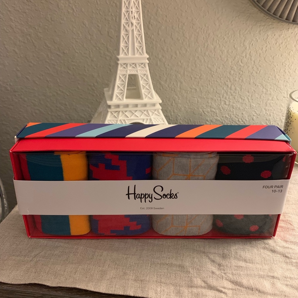Happy Socks Gift Box four Pairs Size 10-13